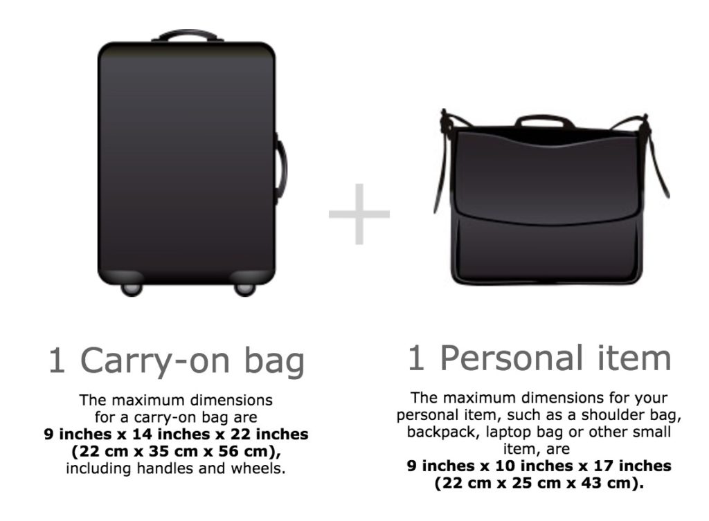 Carry on bag and personal item dimensions