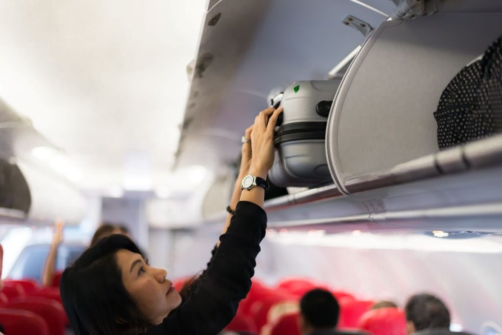 Carry-on bag goes in the overhead compartment